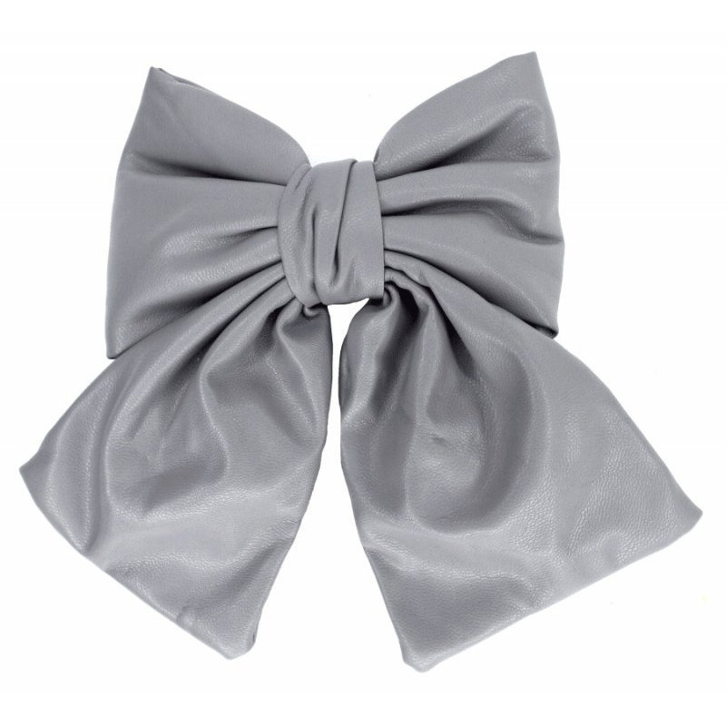 Детская зацепка-бант 0901-191-14 эко-кожа, серый Винница - изображение 1