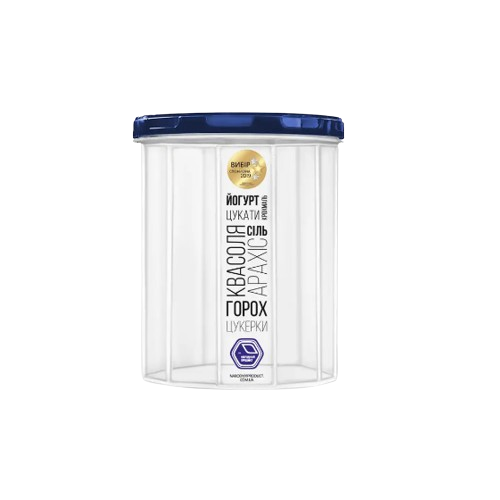 Ємність для сипучих продуктів 2л прозорий/індіго Народний продукт Житомир