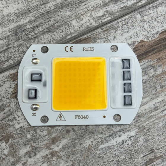 Светодиодная матрица COB LED 50 Вт 4500 лм 220 В с драйвером теплая белая Киев