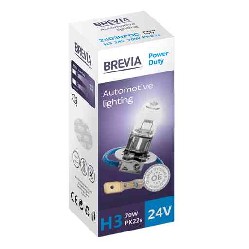 Галогенова лампа Brevia H3 24V 70W PK22s Power Duty CP Львів