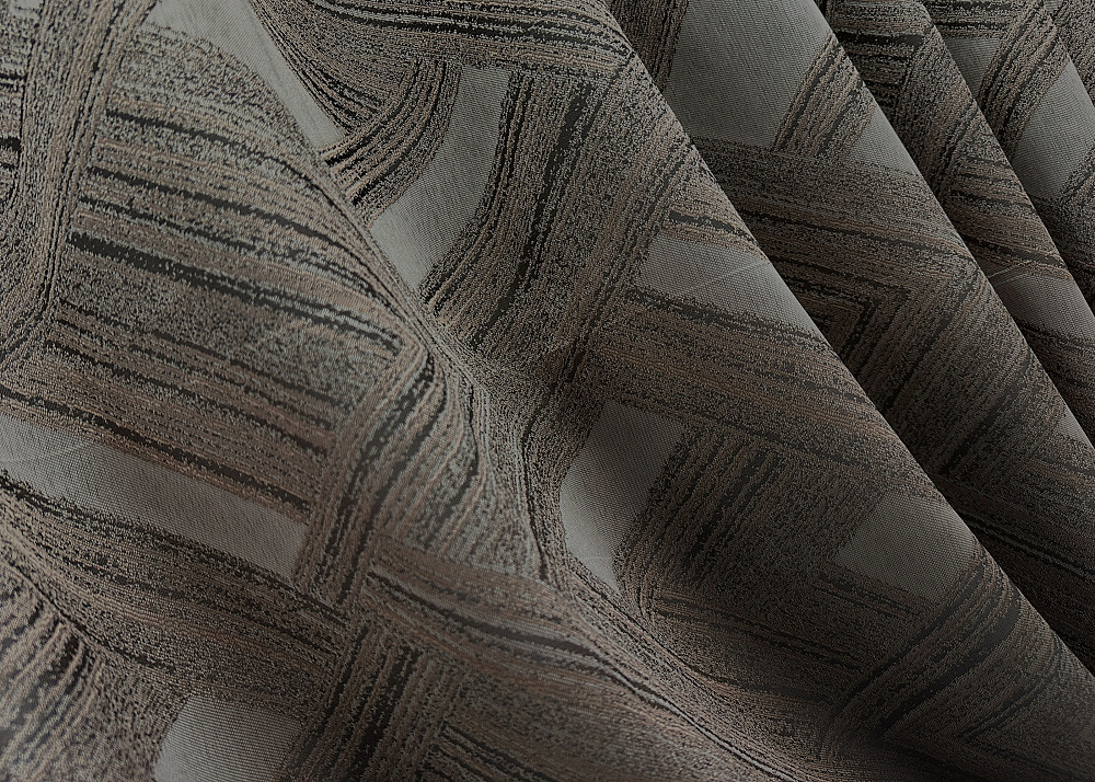 Комплект готовых штор VR-Textil Жаккард Mystery № 1626ш Капучино 150х290 см 2 шт (33-0549) Киев - изображение 6