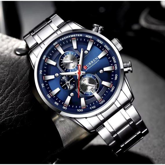 Чоловічий наручний класичний годинник Curren Pacific (Сріблястий) Вінниця - фото 6