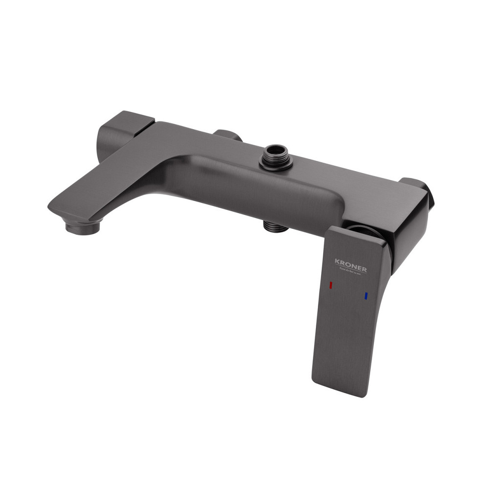 Душевая система с изливом Kroner KRP Vog - GRP064 пристенная, графит Киев - изображение 4