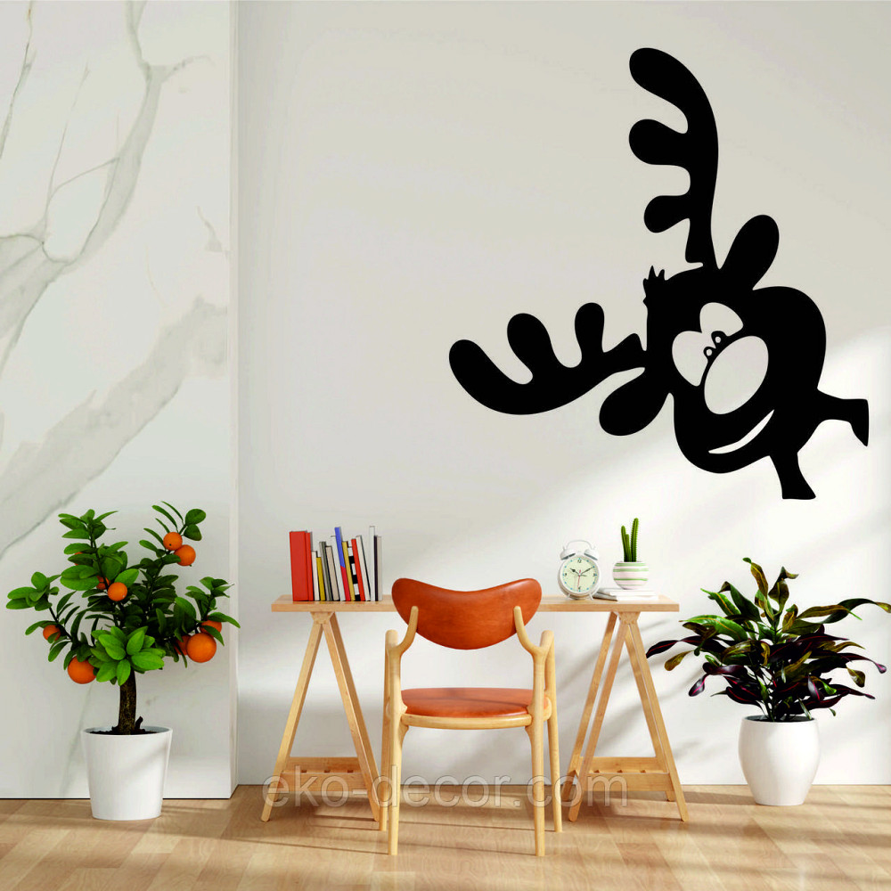 Декоративное настенное Панно «Олень», Декор на стену 90*90 см, Черный Киев - изображение 4