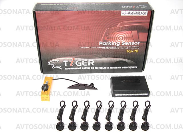 Парктроник TIGER TG-P8LED 8дат SLIM Black/black (компл.) Винница - изображение 2