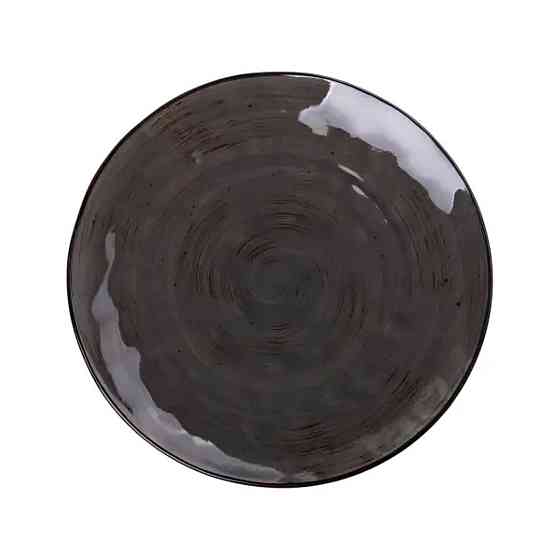 Круглая сервировочная тарелка 26 см коричневая Киев