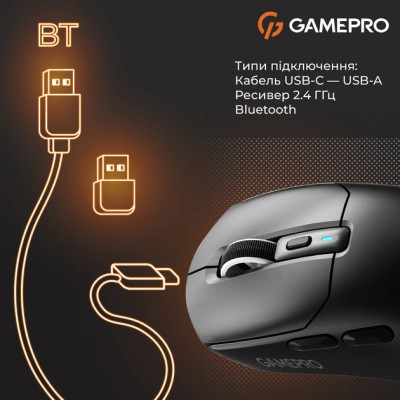 Мышка GamePro Genesis Airmaster Wireless/Bluetooth/USB Black (GM167B) Винница - изображение 4