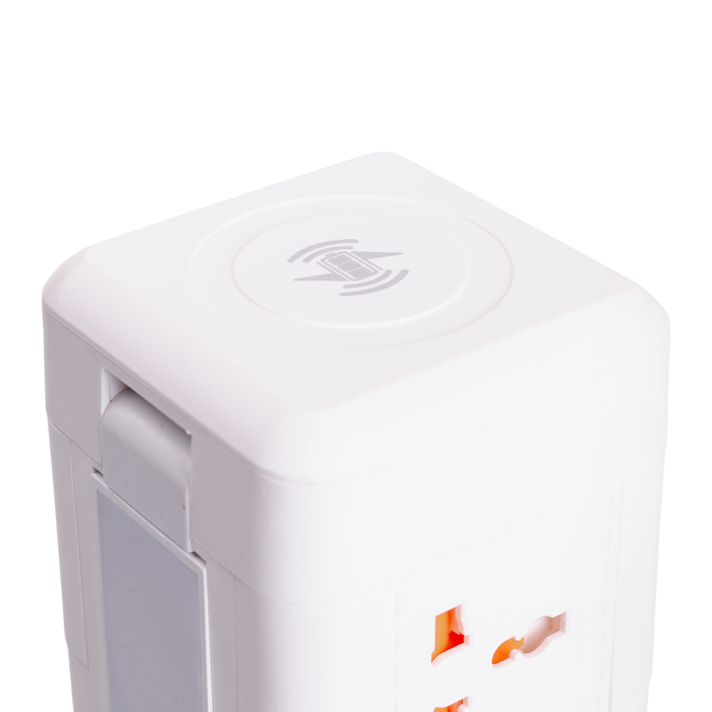 Мережевий фільтр подовжувач 4.8 м з лампою на 12 універсальних розеток з 2 USB 1 Type-C бездротова зарядка HP-5-11MF Коломия - фото 6