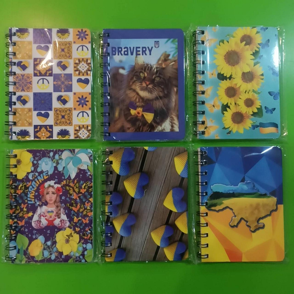 Блокнот "LKC" 5080-UA на спір.збоку А6/80арк. "Україна" 10,5 * 14см, кліт., 6в. (20 * 12), шт Київ - фото 1