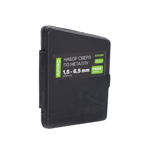 Набір свердл по металу d1,5-6,5мм P6M5 13шт + пластик бокс APRO Житомир - фото 2