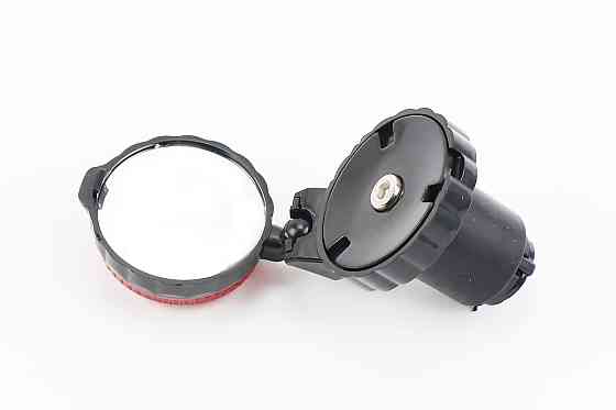 Дзеркало кругле, чорне міні з габаритом ( крепл. в торець керма ) Київ