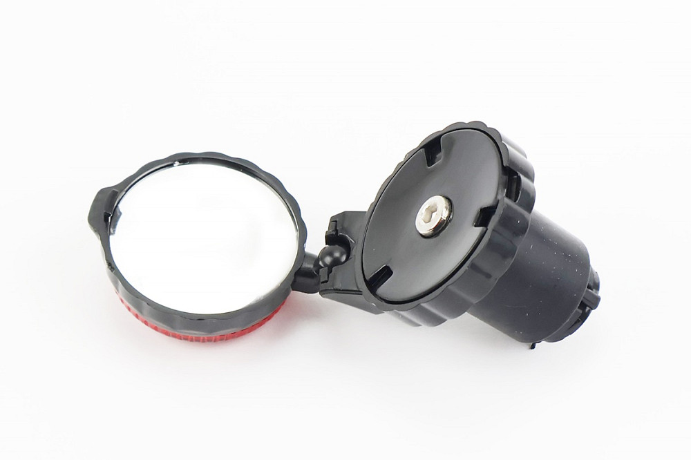 Дзеркало кругле, чорне міні з габаритом ( крепл. в торець керма ) Київ - фото 1