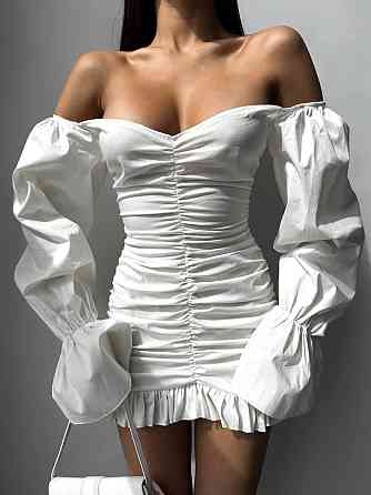 Жіноча приваблива вечірня мініплаття з турецького котону Білий, 44/46 Одеса