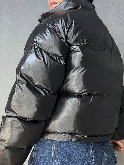 Куртка жіноча Lady Yep 10015 коротка глянцева пуффер чорна, чорний, 44 Київ - фото 3