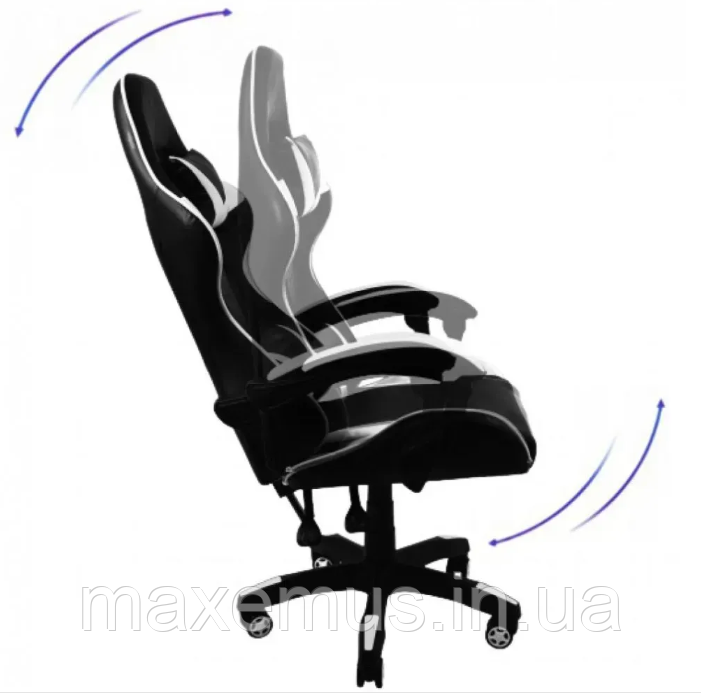 Кресло геймерское раскладное B 8 1 0 геймерский стул компьютерный с 2 подушками белый Мостиска - изображение 15