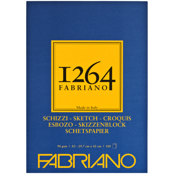 Склейка для рисунка и эскизов 1264 А3 90г/м2 100л слоновая кость Fabriano Киев