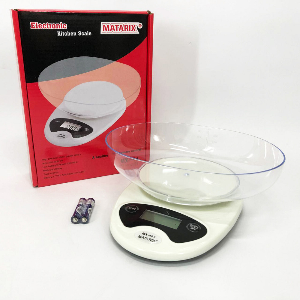 Кулинарные весы с съемной чашей Matarix MX-404, Кухонные весы для взвешивания на батарейках SU-28 Львов - изображение 4