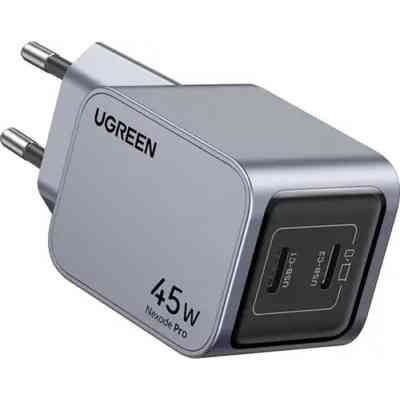 Зарядное устройство Ugreen 2xUSB-C PD45W GaN X707 gray (35008) Винница