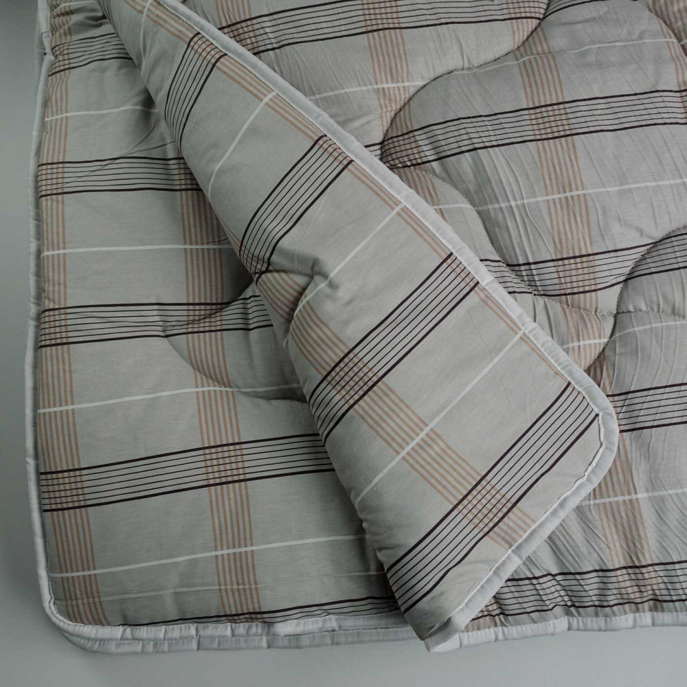 Ковдра конопляна зимова Сатин Персиваль YouStar двоспальна 170х210 см (Світло-сірий) Суми - фото 7