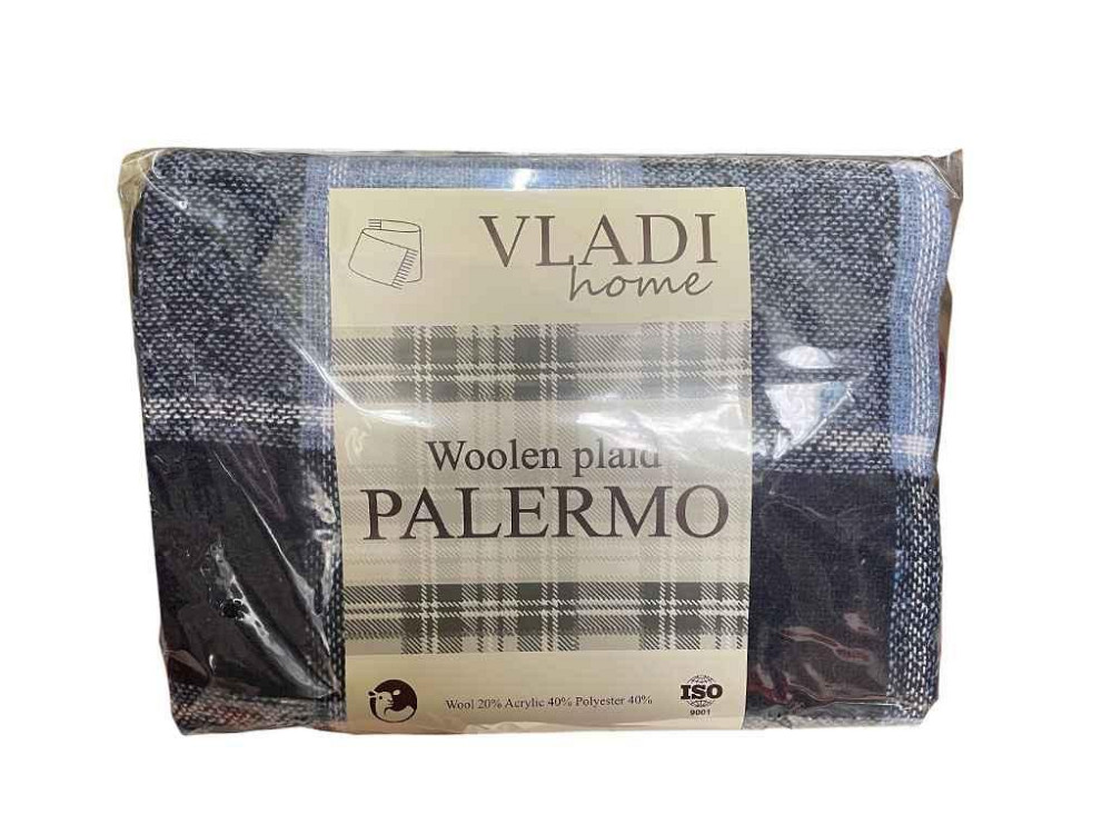 Плед 140*200 Palermo /SOFA белый-сер.гол-св.син ТМ VLADI Киев - изображение 1