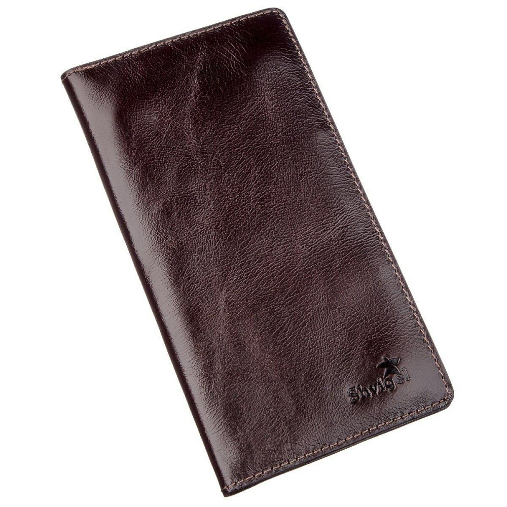 Гаманець чоловічий вертикальний на двох кнопках SHVIGEL 16193 Коричневий Київ - фото 1
