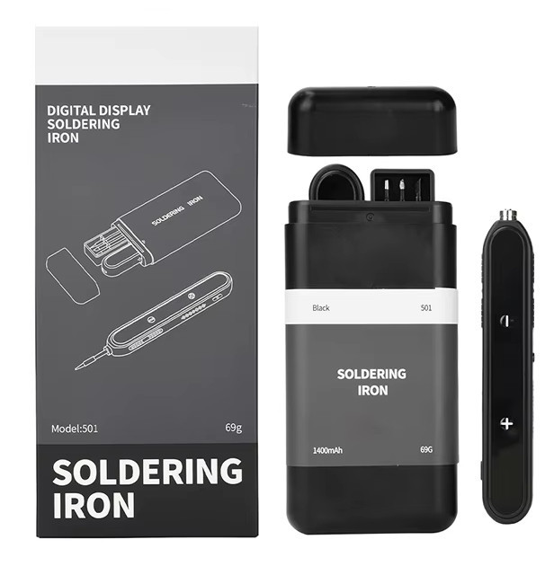 Паяльник акумуляторний M501 USB IRON 15 W 1400mA + 3 жала Чорний Вінниця - фото 1