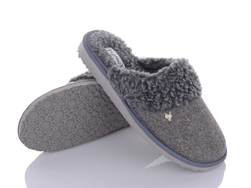 Тапочки чоловічі закриті на овчині теплі з легкою підошвою PaGo "Вовк" сірі Одесса - изображение 3