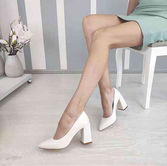 Nivelle Туфлі жіночі NIVELLE білі натуральна шкіра каблук 8 см розміри 35-39 (1845/82-8066) Коломия