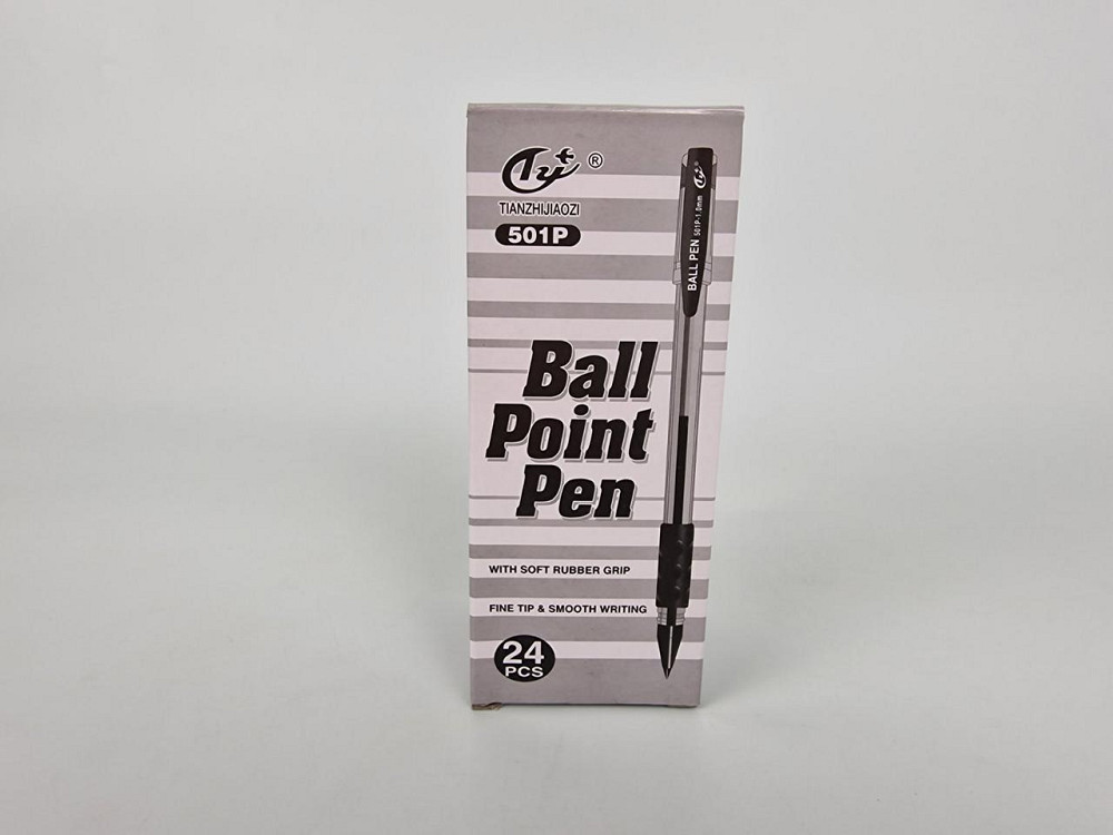 Ручка кулькова 1.0 mm тм Tianzhijiaozi "TY 501" чорна (24 шт.) Харків - фото 3