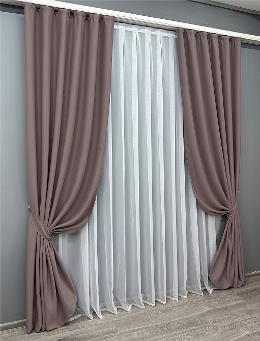 Комплект готових штор VR-Textil Bagema Rvs № 1245ш Пудровий 100х270 см 2 шт (31-484) Київ - фото 3