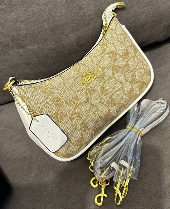 Сумка жіноча з двома ручками (Бежевий з білим) Вінниця - фото 6