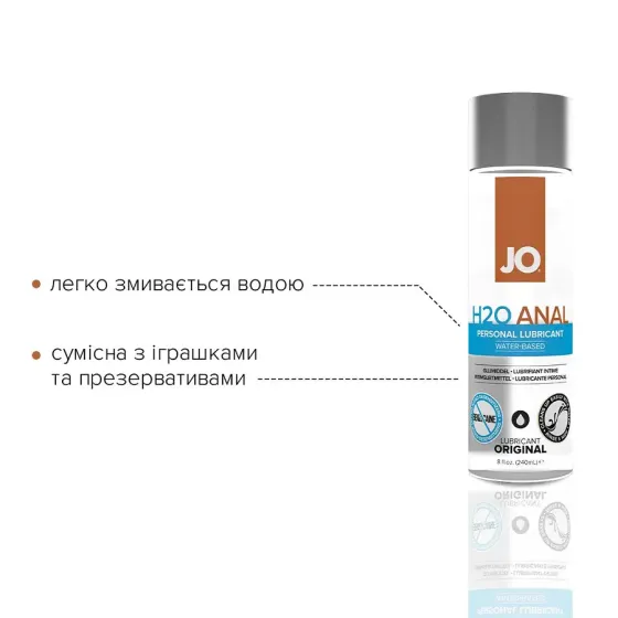 Анальна змазка System JO ANAL H2O — ORIGINAL (240 мл) на водній основі, рослинний гліцерин Львів