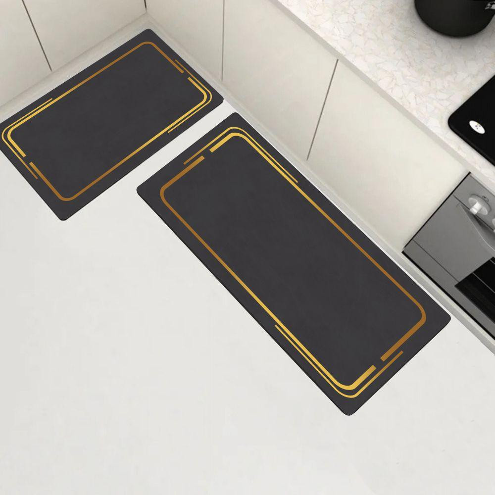 Набор диатомитовых ковриков для ванной и кухни Aquarius 50х80 см/50х120 см Графитовый Мрамор Буча - изображение 1