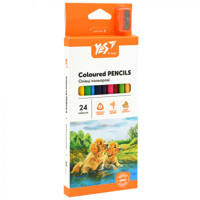 Олівці кольорові Yes Orange Line 24 кольорів з точилкою (290754) Вінниця - фото 1