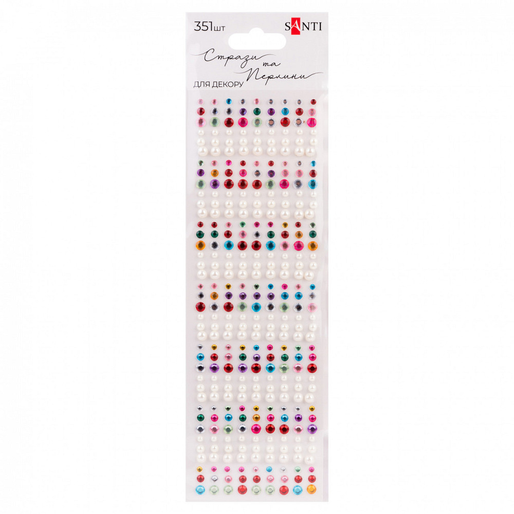 Стрази "Santi" самоклеючі "Colour mix", 351 шт 743001, шт Київ - фото 1