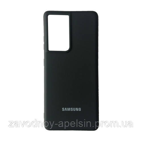 Samsung S21 Ultra G998 Чехол силиконовый Микрофибра (черный) Одесса - изображение 1
