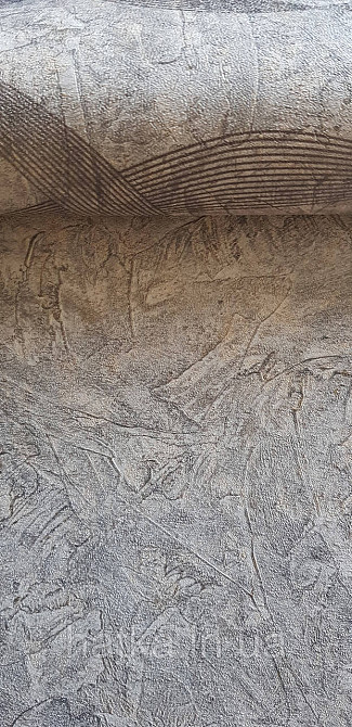 Шпалери метрові вінілові на флізеліні Sintra Vila під штукатурку мазки структурні коричневі золотисті 532492 Київ - фото 1