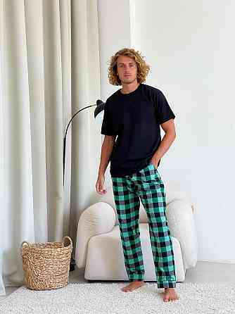 Чоловічі піжамні штани, зелено/чорні Київ