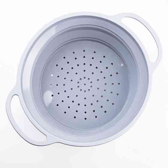 TS Kitchen Друшляк 2.6 л силіконовий складаний з ручками 2.6 л Сірий HP34544G Коломия