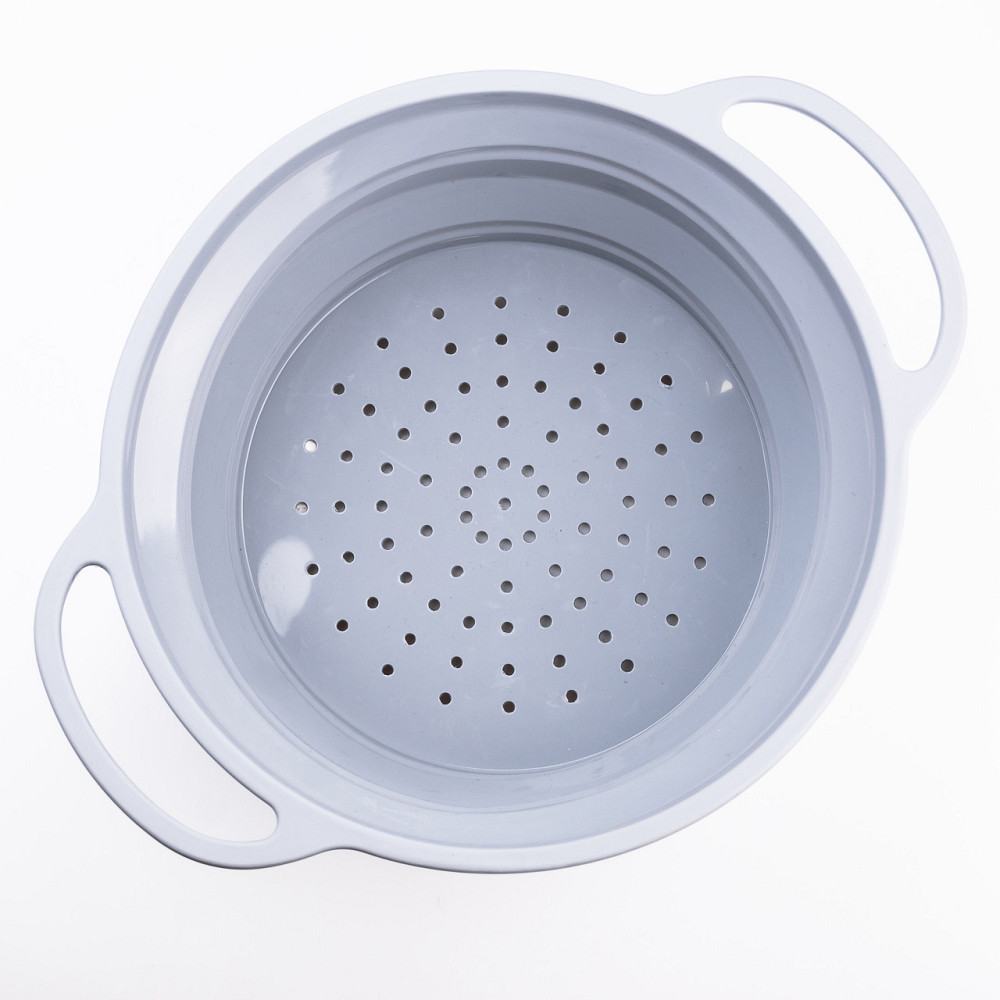 TS Kitchen Друшляк 2.6 л силіконовий складаний з ручками 2.6 л Сірий HP34544G Коломия - фото 4