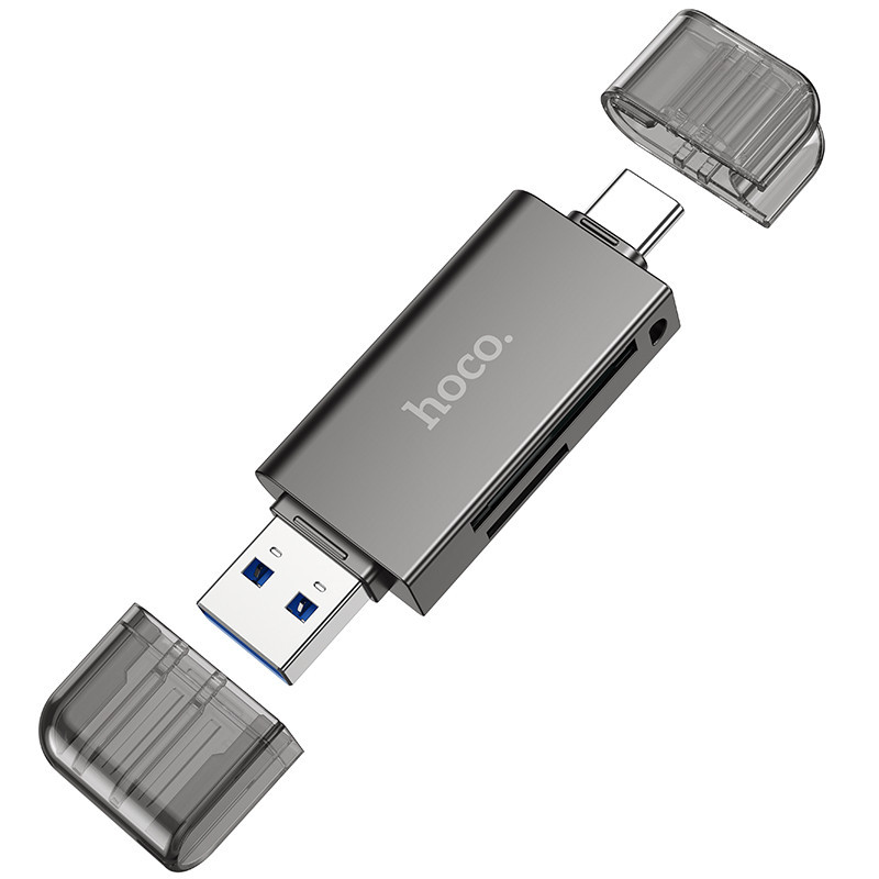 USB-хаб HOCO HB39 з картридером Metal Gray Київ - фото 4