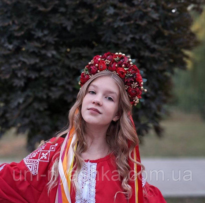 Віночок ободок з квітами "Сценічний зі стрічками" Кривий Ріг - фото 1
