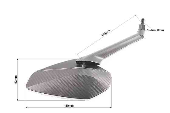 Дзеркала к-кт "ПРИЗМА" чорний, м8 (ССС - знак якості) Київ