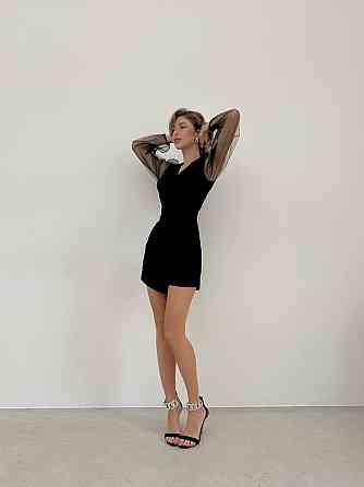 Жіночий стильний елегантний комбінезон креп дайвінг+сітка Одеса