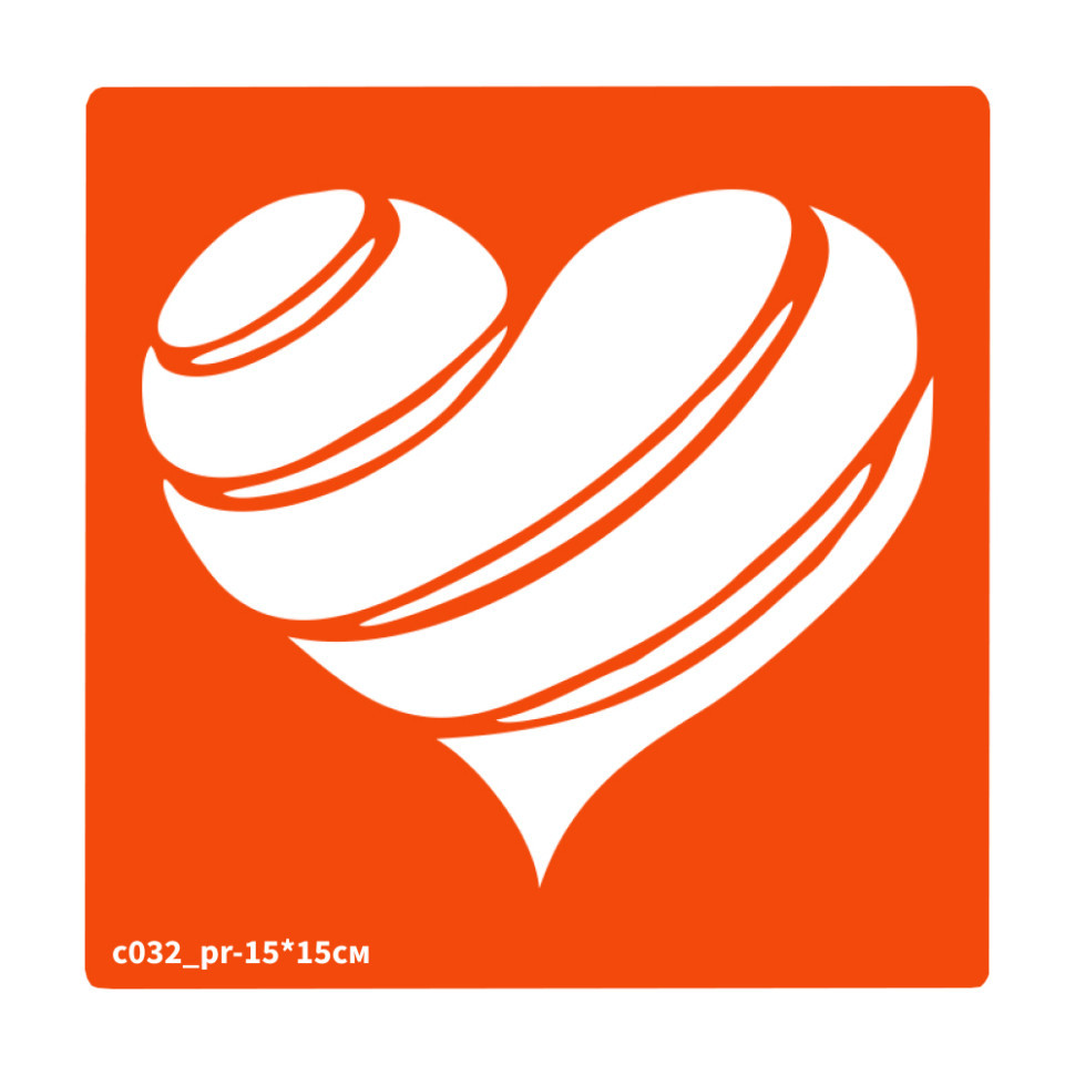 Трафарет для біо-тату Сердечко c032_pr-15*15см, розмір 15х15см Вінниця - фото 1