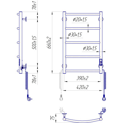 Сушарка для рушників MARIO Класік НР-I (2.3.0113.10.WG) Вінниця - фото 2