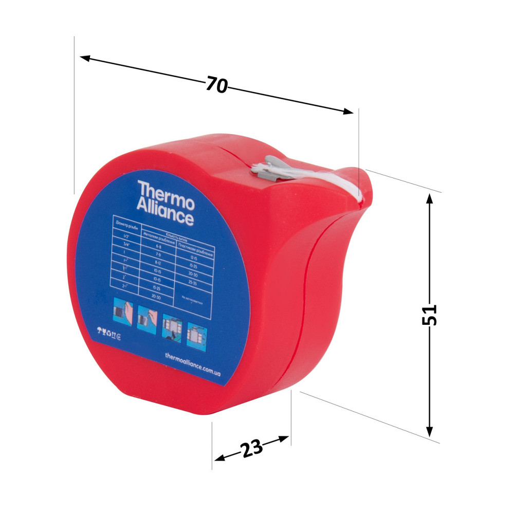Ущільнювальна нитка Thermo Alliance Standart нейлонова 50 м TAS26450 Київ - фото 7