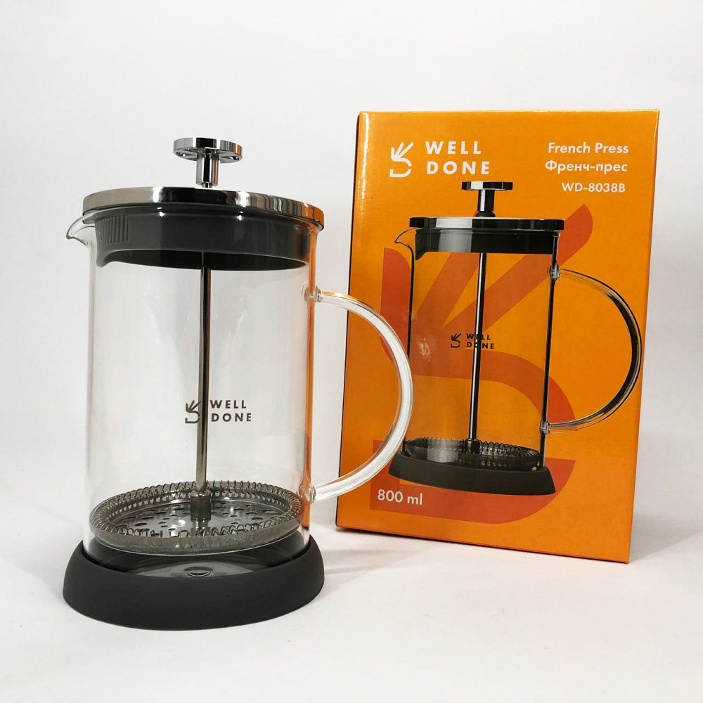 Заварник прозорий Well, Френч-прес з якісного матеріалу, Чайники для заварки, Домашній френч-прес MY-20 Івано-Франківськ - фото 7