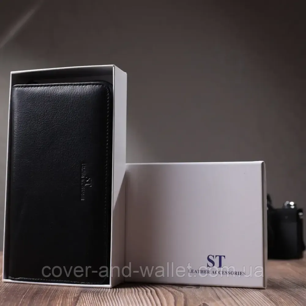 Чоловічий шкіряний клатч на блискавці та магнітах з блоком для карток ST 275 Київ - фото 8