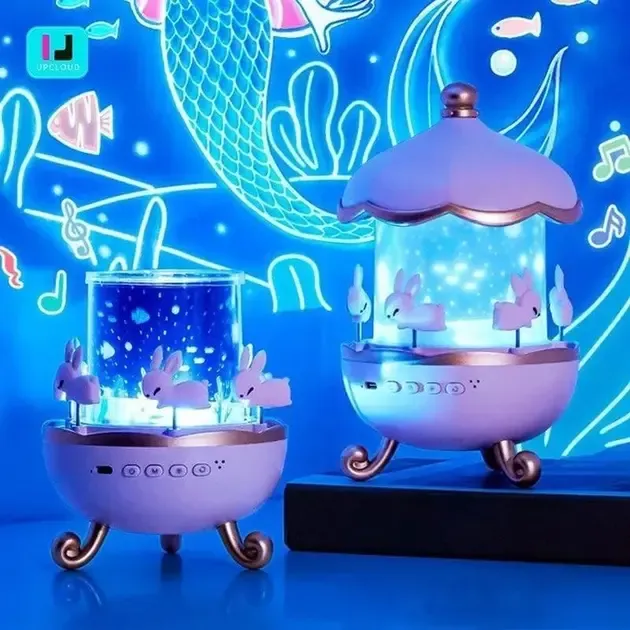 Детский ночник проектор звездного неба Bluetooth Fairy Tale E11 аккумуляторный светильник карусель 6 сменных картинок с LED подсветкой и музыкой Коломыя - изображение 3
